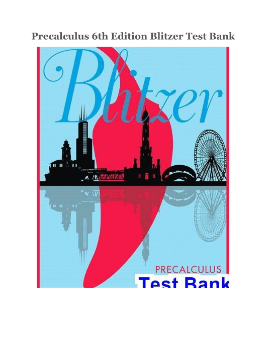 Precalculus 6th Edition Blitzer Test Bank