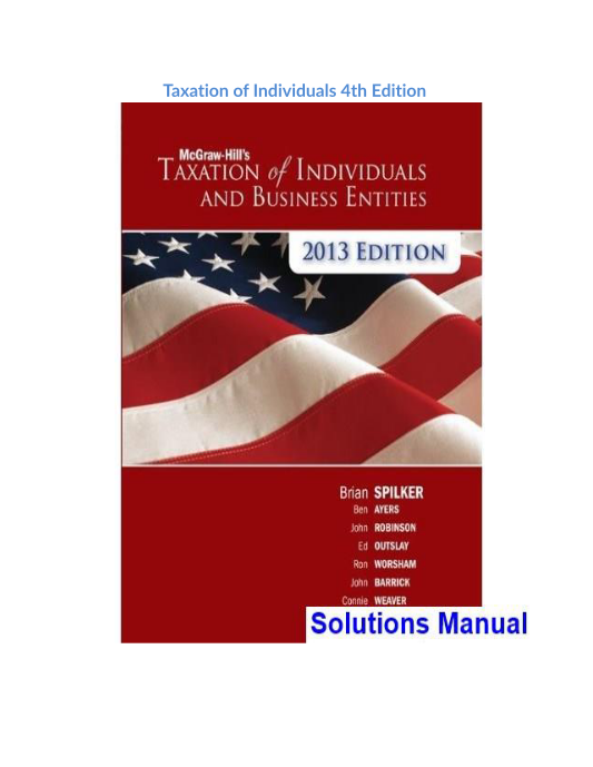 Taxation of Individuals 4th Edition