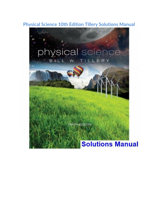 Physical Science 10th Edition Tillery Solutions Manual