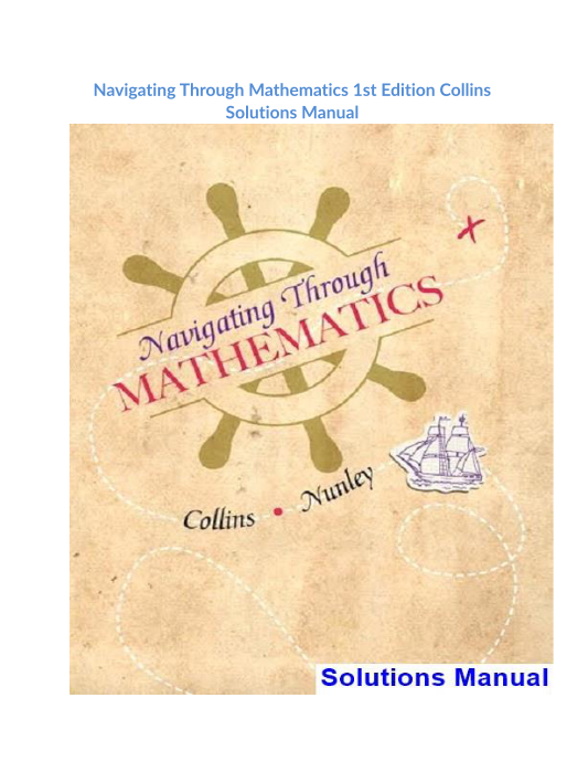 Navigating Through Mathematics 1st Edition Collins Solutions Manual