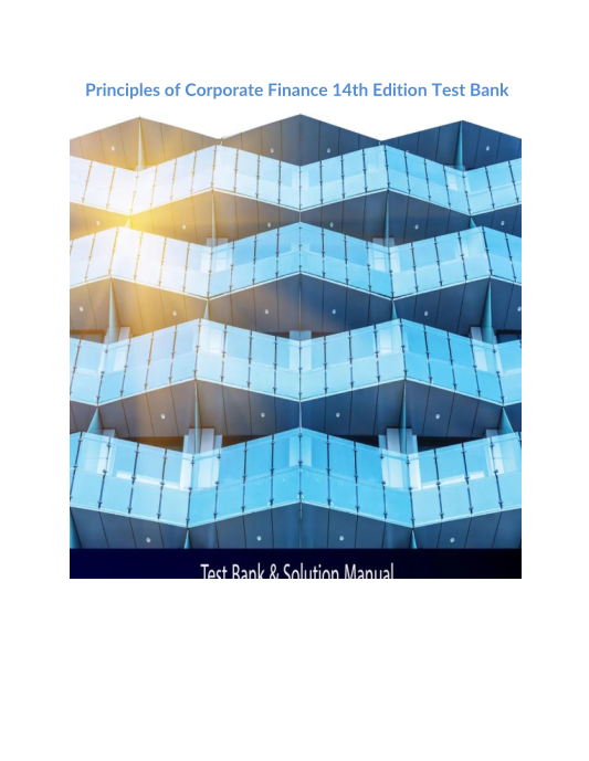 Principles of Corporate Finance 14th Edition Test Bank