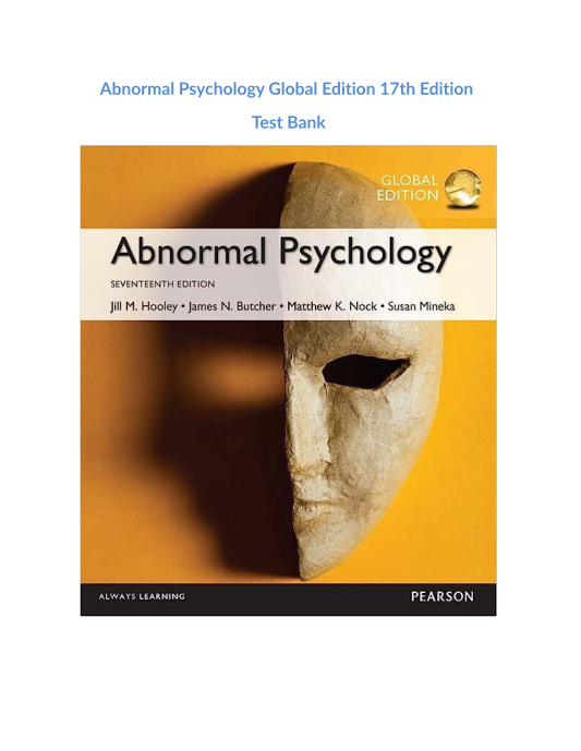 Abnormal Psychology Global Edition 17th Edition 