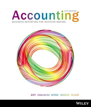 Birt, Chalmers, Maloney, Brooks, OliverAccounting Business Reporting For Decision Making, 5th Edition Test Bank